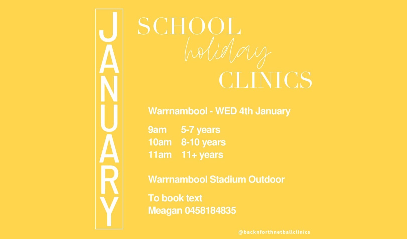 School Holiday Netball Clinics What's On Warrnambool